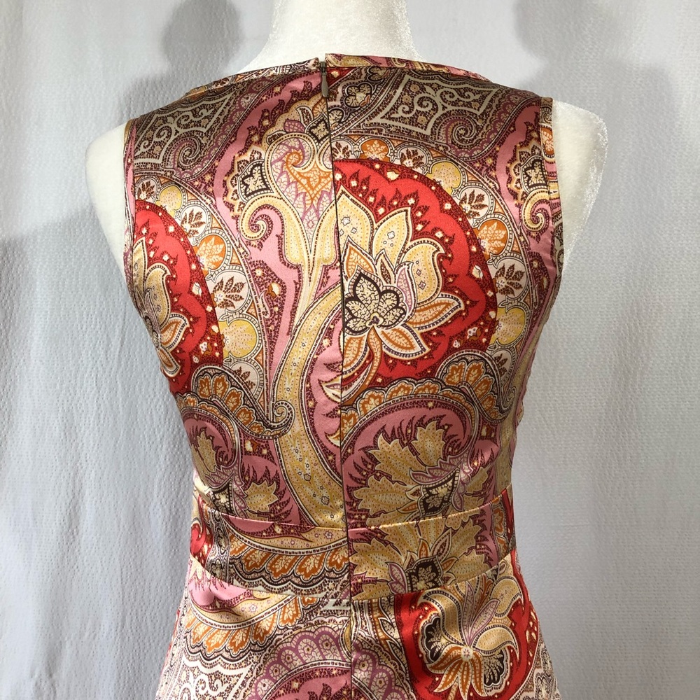 Jane Hamill Gold and Pink Paisley Silk  Dress - Picture 6 of 8